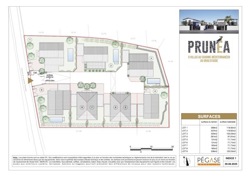 Pégase Immobilier PRUNÉA au Grau d'Agde 9 villas du T3 au T5