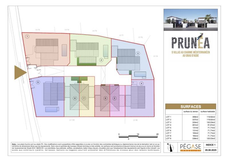 Pégase Immobilier PRUNÉA au Grau d'Agde 9 villas du T3 au T5